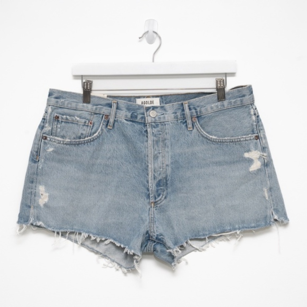 AGolde Parker Vintage Cut Off Denim Shorts - Size 32 - Picture 2 of 9